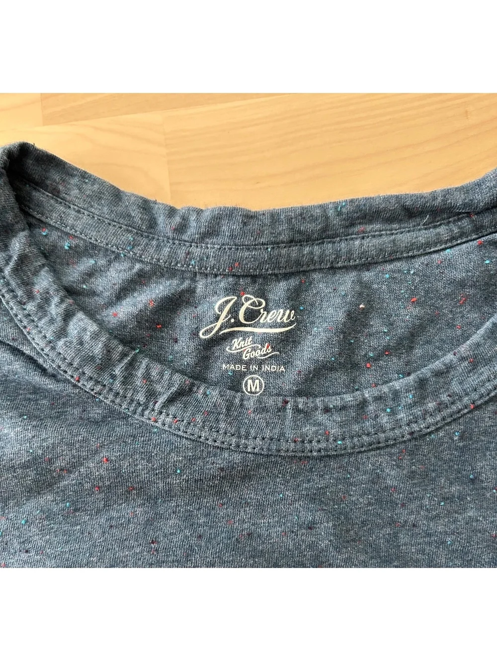 J.Crew Knit Goods Blue Slub Speckled Pocket T-Shirt - Size M